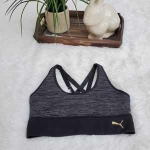 Strappy Puma Sports Bra with gold accents